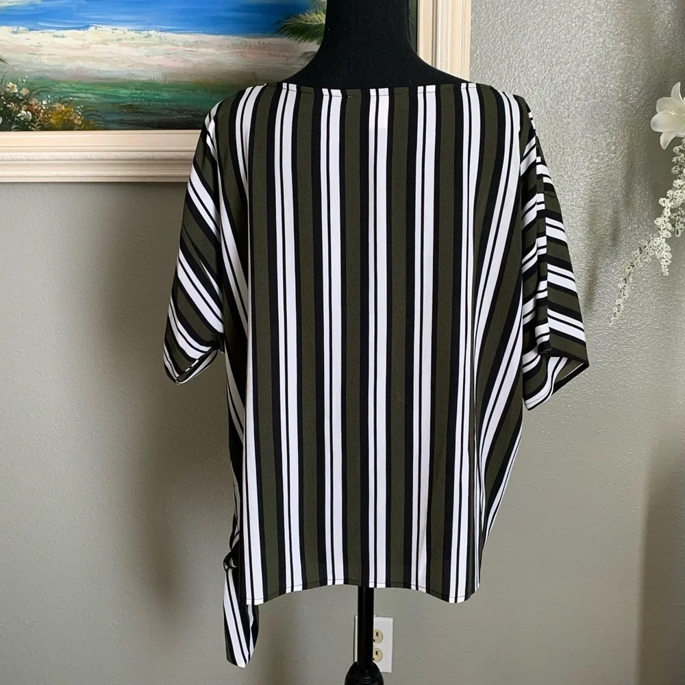 Michael Kors Multicolored Stripes Blouse Size Medium